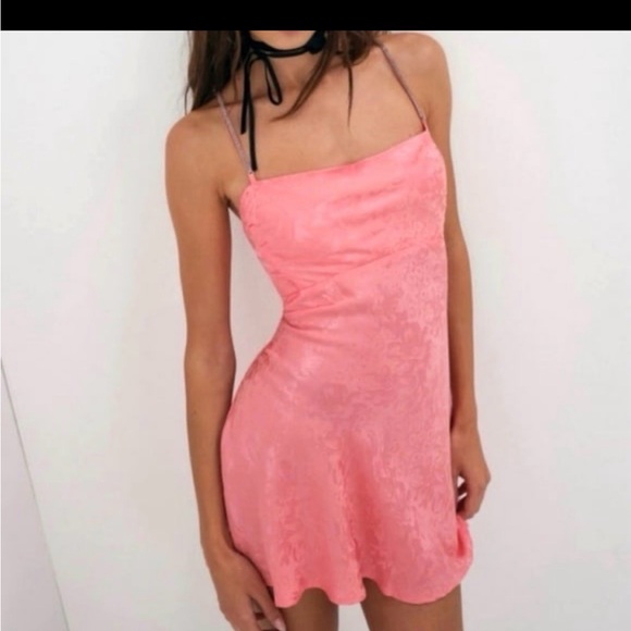 For Love And Lemons Pink Lace-Up Mini Dress NWT $325 - Picture 3 of 8